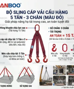 Bộ Sling Cáp Vải Trùm 3 Chân 5 Tấn